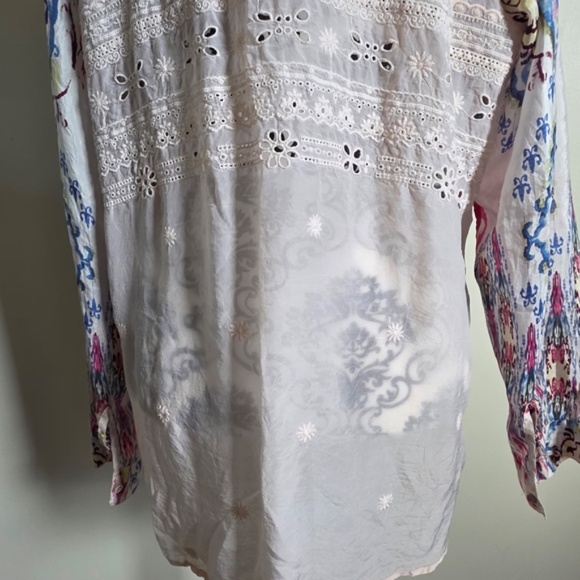 Johnny Was Silk Button Blouse - Picture 10 of 14